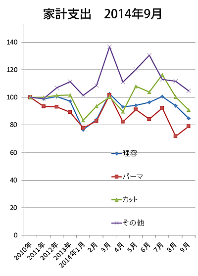 2014年９月の家計調査（総務省・速報値）