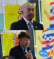 支部としての取り組みを語る村上良明福島県理容組合郡山支部長（上）と、個店としての取り組みを語る佐藤秀樹全理連中央講師（下）