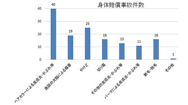 美容所賠償責任補償制度事故件数