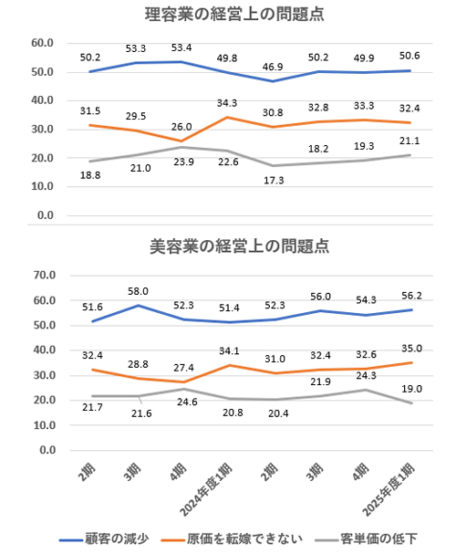 経営上の問題点のグラフ