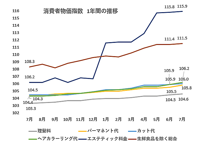 2025年7月分の消費者物価指数